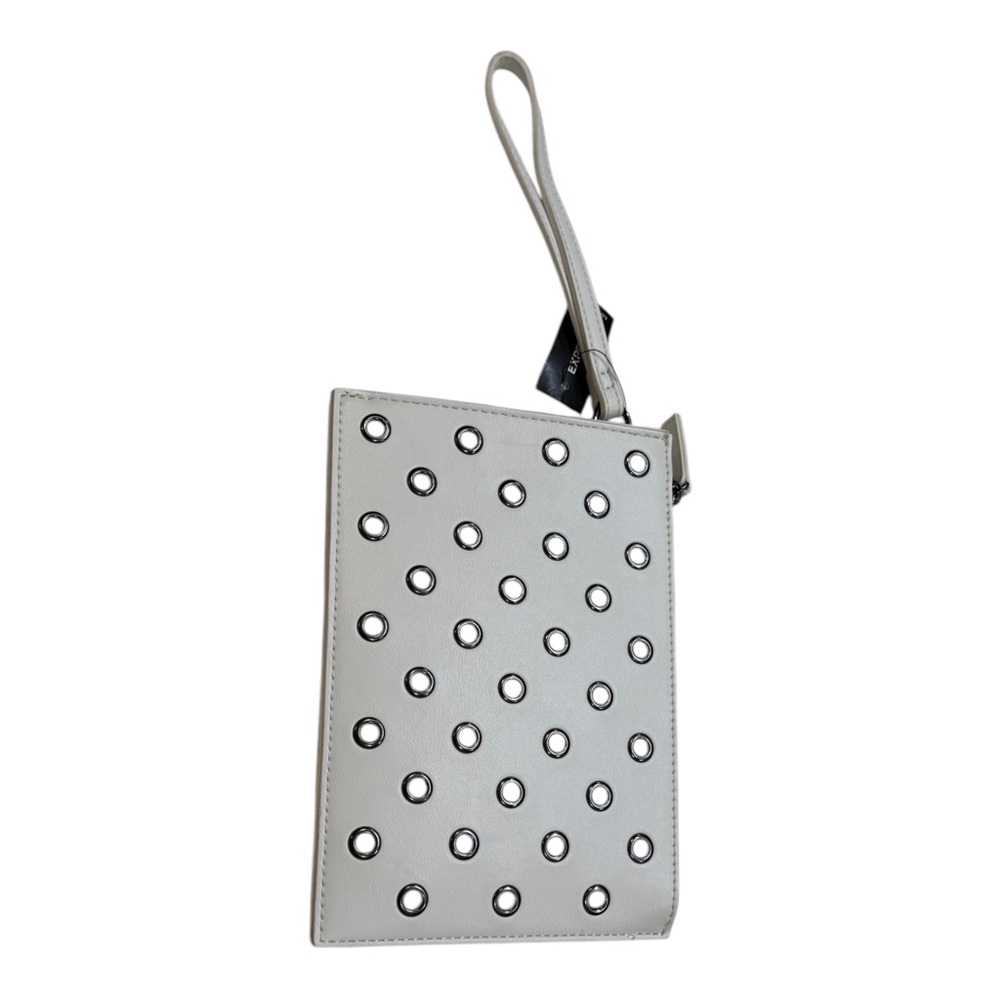 Express Gray Perforated Clutch Wristlet NWT BAGBIN2
